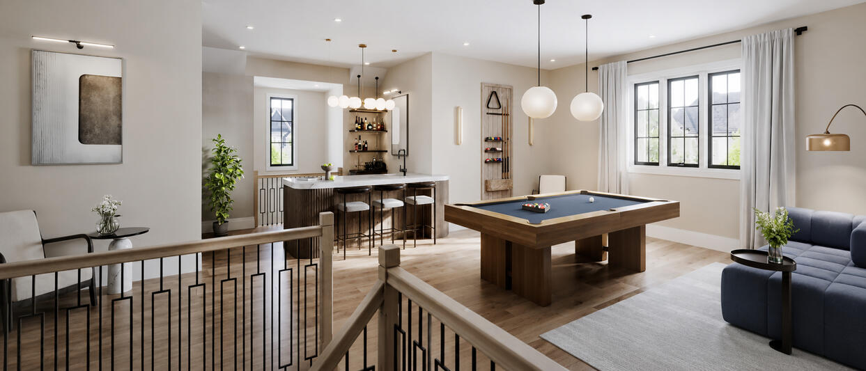 The Legacy Millcroft in Burlington by Hallett Homes game room The Legacy Millcroft in Burlington by Hallett Homes game room