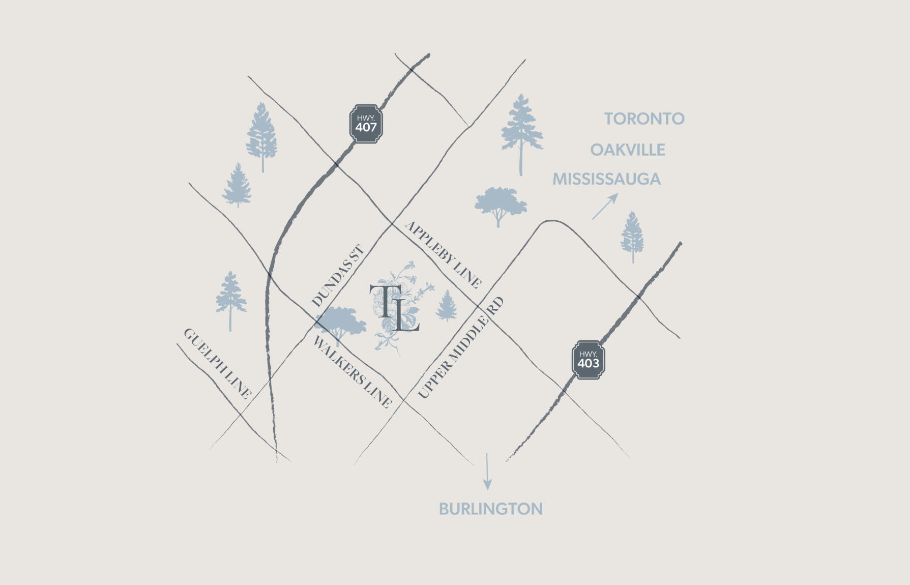Map showing The Legacy location in Millcroft Burlington near Appleby GO QEW Highway 403 and Bronte Creek Provincial Park Map showing The Legacy location in Millcroft Burlington near Appleby GO QEW Highway 403 and Bronte Creek Provincial Park